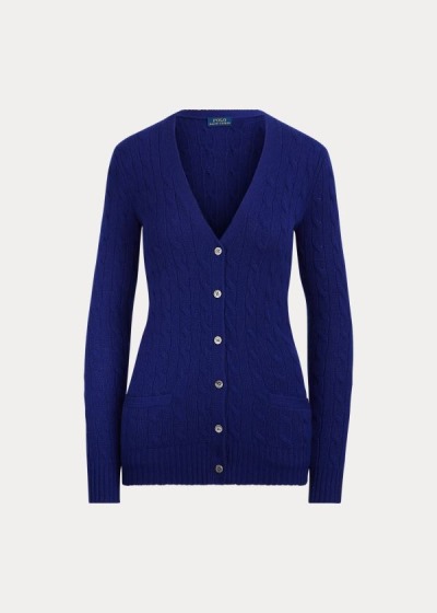 Cárdigan Polo Ralph Lauren Mujer Azul Rey Azules - Cable-Knit Cashmere - ZHQPY9437